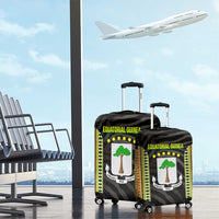 Equatorial Guinea Heritage Luggage Cover with National Emblem and Tribal Zebra Print