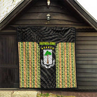 Equatorial Guinea Heritage Quilt with National Emblem and Tribal Zebra Print