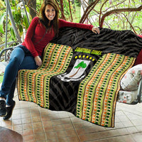 Equatorial Guinea Heritage Quilt with National Emblem and Tribal Zebra Print