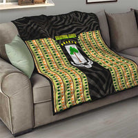 Equatorial Guinea Heritage Quilt with National Emblem and Tribal Zebra Print