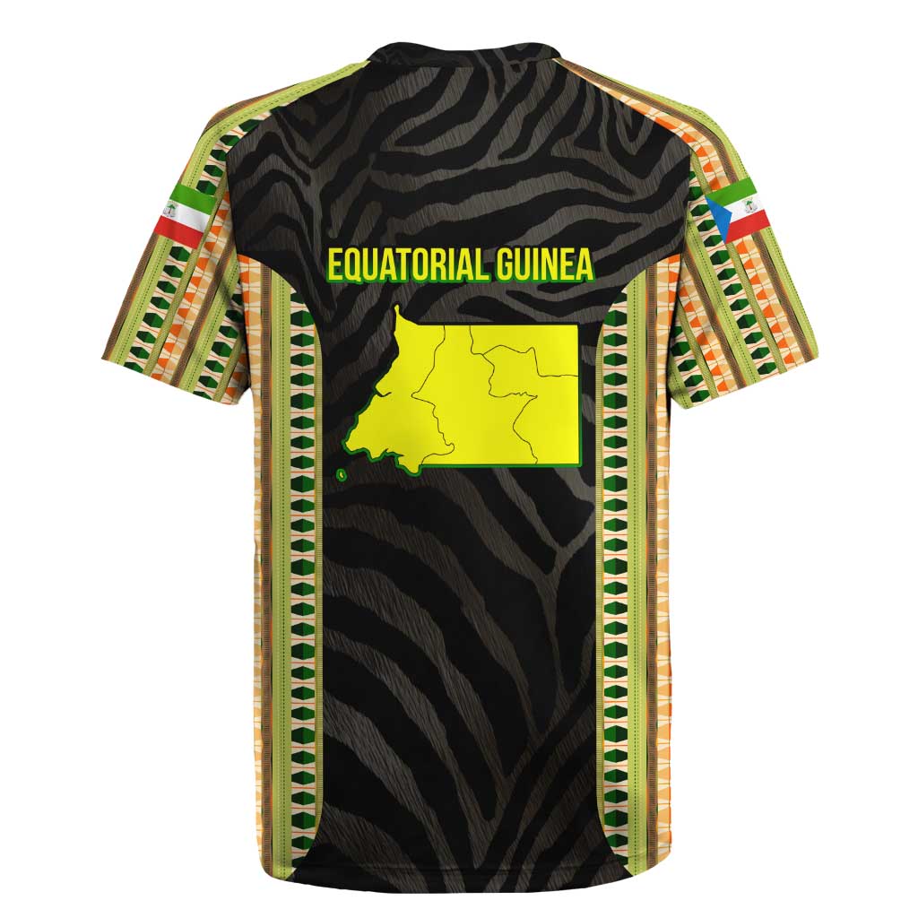 Equatorial Guinea Heritage Rugby Jersey with National Emblem and Tribal Zebra Print