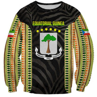 Equatorial Guinea Heritage Sweatshirt with National Emblem and Tribal Zebra Print
