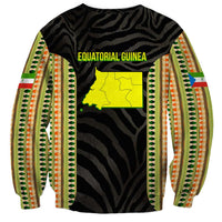 Equatorial Guinea Heritage Sweatshirt with National Emblem and Tribal Zebra Print
