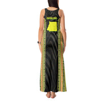 Equatorial Guinea Heritage Tank Maxi Dress with National Emblem and Tribal Zebra Print