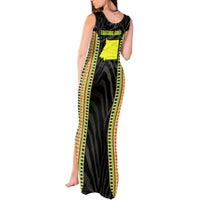 Equatorial Guinea Heritage Tank Maxi Dress with National Emblem and Tribal Zebra Print