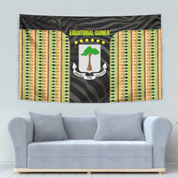 Equatorial Guinea Heritage Tapestry with National Emblem and Tribal Zebra Print