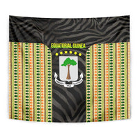 Equatorial Guinea Heritage Tapestry with National Emblem and Tribal Zebra Print