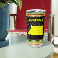 Equatorial Guinea Heritage Tumbler Cup with National Emblem and Tribal Zebra Print