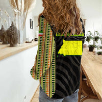 Equatorial Guinea Heritage Women Casual Shirt with National Emblem and Tribal Zebra Print