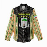 Equatorial Guinea Heritage Women Casual Shirt with National Emblem and Tribal Zebra Print