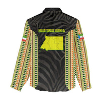 Equatorial Guinea Heritage Women Casual Shirt with National Emblem and Tribal Zebra Print