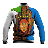 Equatorial Guinea Kente Baseball Jacket with Tribal Mask and National Coat of Arms