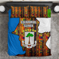 Equatorial Guinea Kente Bedding Set with Tribal Mask and National Coat of Arms