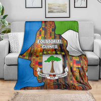Equatorial Guinea Kente Blanket with Tribal Mask and National Coat of Arms