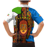 Equatorial Guinea Kente Family Matching Mermaid Dress and Hawaiian Shirt with Tribal Mask and National Coat of Arms