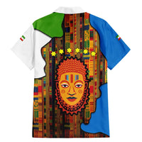 Equatorial Guinea Kente Family Matching Mermaid Dress and Hawaiian Shirt with Tribal Mask and National Coat of Arms