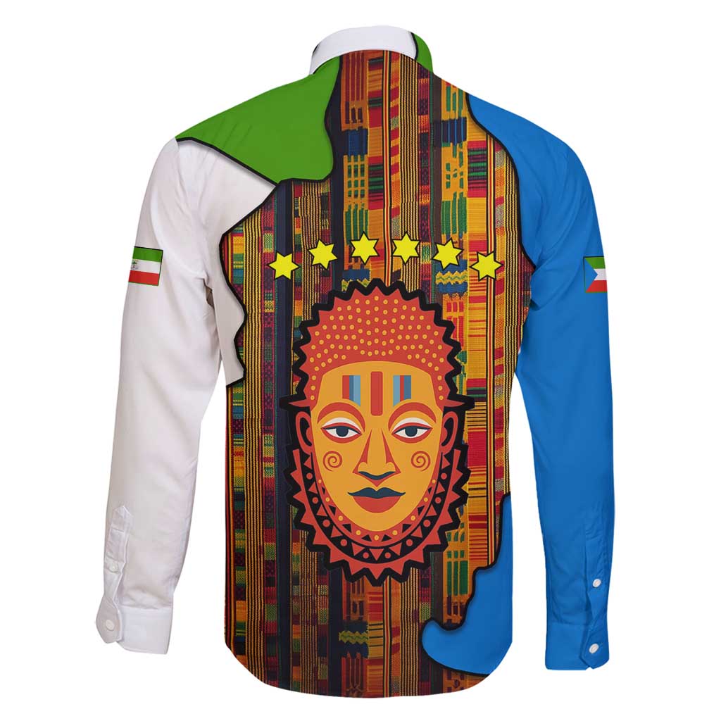 Equatorial Guinea Kente Family Matching Puletasi and Hawaiian Shirt with Tribal Mask and National Coat of Arms