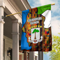 Equatorial Guinea Kente Garden Flag with Tribal Mask and National Coat of Arms