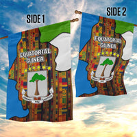 Equatorial Guinea Kente Garden Flag with Tribal Mask and National Coat of Arms