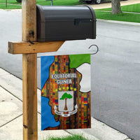 Equatorial Guinea Kente Garden Flag with Tribal Mask and National Coat of Arms