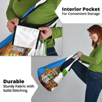 Equatorial Guinea Kente Grocery Bag with Tribal Mask and National Coat of Arms