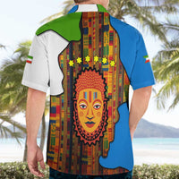 Equatorial Guinea Kente Hawaiian Shirt with Tribal Mask and National Coat of Arms