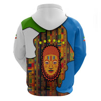 Equatorial Guinea Kente Hoodie with Tribal Mask and National Coat of Arms