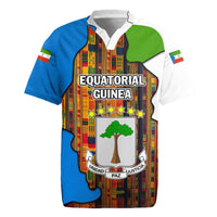 Equatorial Guinea Kente Rugby Jersey with Tribal Mask and National Coat of Arms