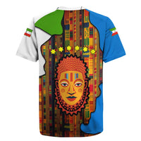 Equatorial Guinea Kente Rugby Jersey with Tribal Mask and National Coat of Arms