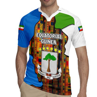 Equatorial Guinea Kente Rugby Jersey with Tribal Mask and National Coat of Arms