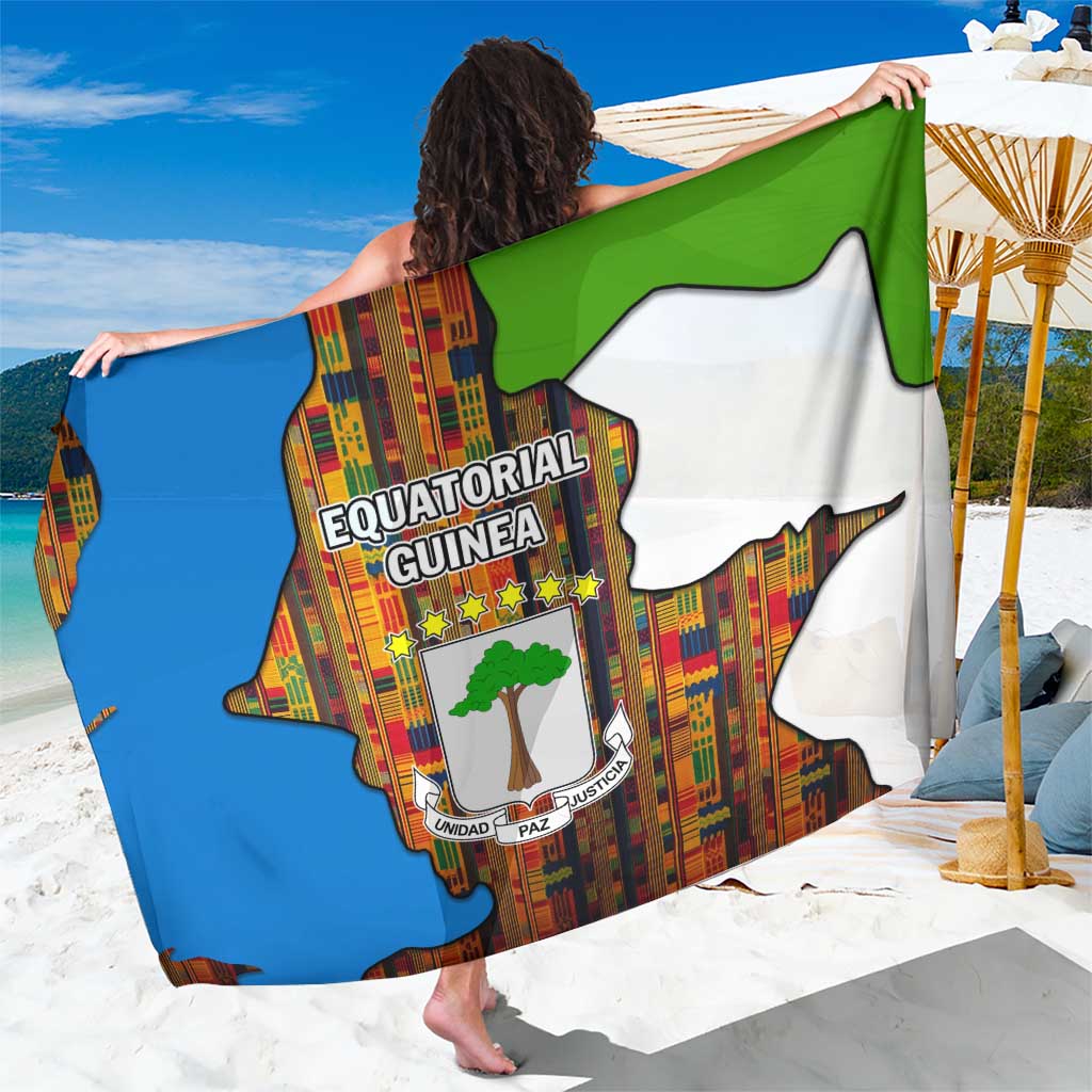 Equatorial Guinea Kente Sarong with Tribal Mask and National Coat of Arms