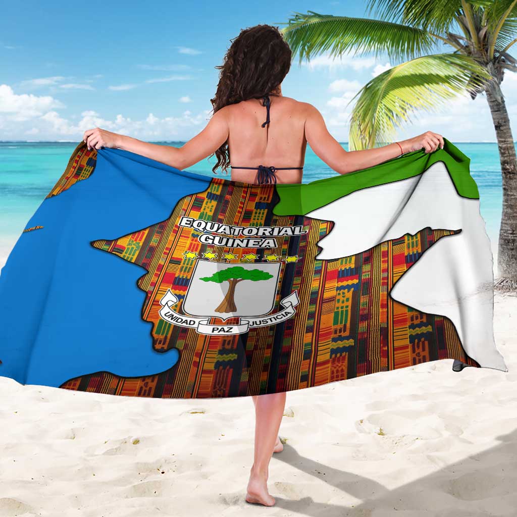 Equatorial Guinea Kente Sarong with Tribal Mask and National Coat of Arms