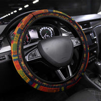 Equatorial Guinea Kente Steering Wheel Cover with Tribal Mask and National Coat of Arms