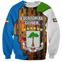Equatorial Guinea Kente Sweatshirt with Tribal Mask and National Coat of Arms