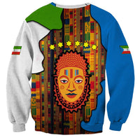 Equatorial Guinea Kente Sweatshirt with Tribal Mask and National Coat of Arms