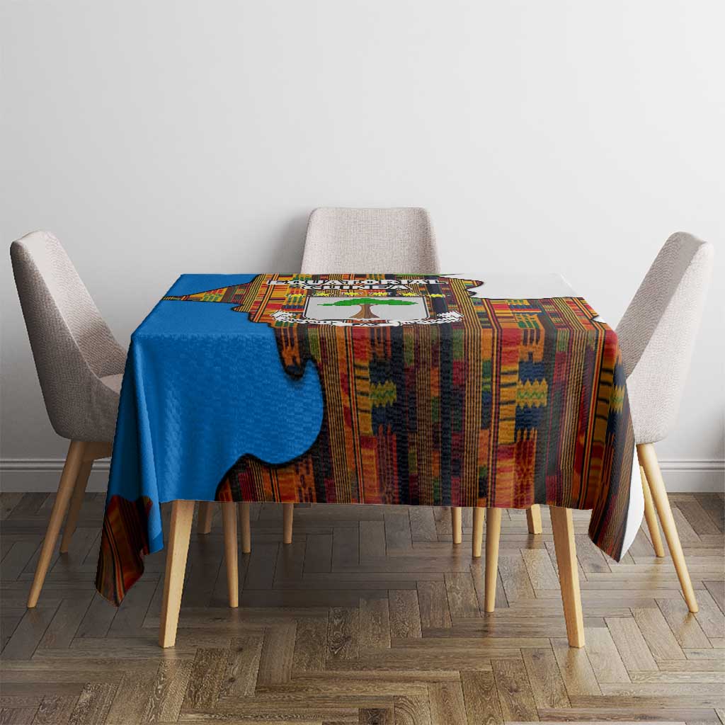 Equatorial Guinea Kente Tablecloth with Tribal Mask and National Coat of Arms