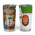 Equatorial Guinea Kente Tumbler Cup with Tribal Mask and National Coat of Arms