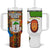 Equatorial Guinea Kente Tumbler With Handle with Tribal Mask and National Coat of Arms