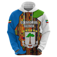 Equatorial Guinea Kente Zip Hoodie with Tribal Mask and National Coat of Arms