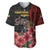 Equatorial Guinea Elephant Baseball Jersey with Hibiscus Flowers and Tribal Patterns