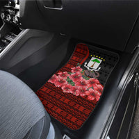 Equatorial Guinea Elephant Car Mats with Hibiscus Flowers and Tribal Patterns