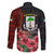 Equatorial Guinea Elephant Family Matching Off Shoulder Short Dress and Hawaiian Shirt with Hibiscus Flowers and Tribal Patterns