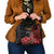 Equatorial Guinea Elephant Shoulder Handbag with Hibiscus Flowers and Tribal Patterns
