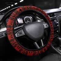 Equatorial Guinea Elephant Steering Wheel Cover with Hibiscus Flowers and Tribal Patterns
