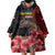 Equatorial Guinea Elephant Wearable Blanket Hoodie with Hibiscus Flowers and Tribal Patterns