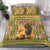 Equatorial Guinea Bedding Set with Lion Print and Traditional African Kente Patterns