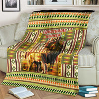 Equatorial Guinea Blanket with Lion Print and Traditional African Kente Patterns