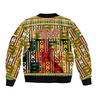 Equatorial Guinea Bomber Jacket with Lion Print and Traditional African Kente Patterns