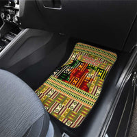 Equatorial Guinea Car Mats with Lion Print and Traditional African Kente Patterns