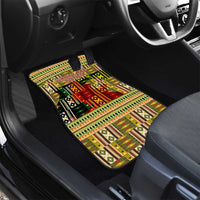 Equatorial Guinea Car Mats with Lion Print and Traditional African Kente Patterns